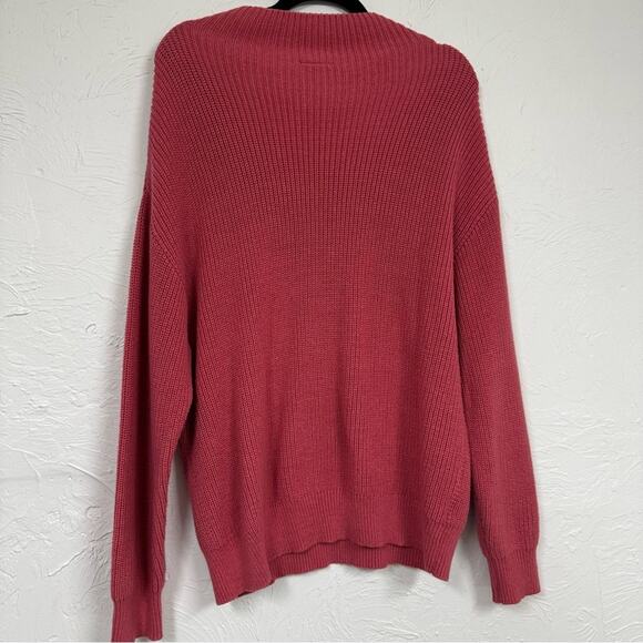 Ann Taylor Ribbed Knit Oversized Sweater Womens XL Mock Neck Slouchy Fall Preppy - Picture 9 of 10
